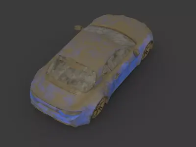 Abandoned Car - Renault Alpine Low-poly 3D model