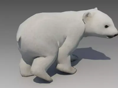 Polar bear cub Low-poly 3D model