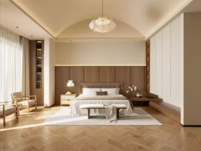 Modern Bedroom 3D Model 3D model