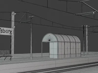 Local railway station IV 3D model