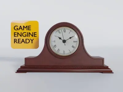Vintage Mantel Tabletop Clock 3D model