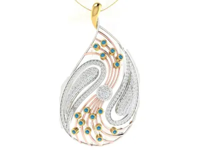Solitaire Women Pendant 3dm STL OBJ FBX Renders Details 3D print model 3