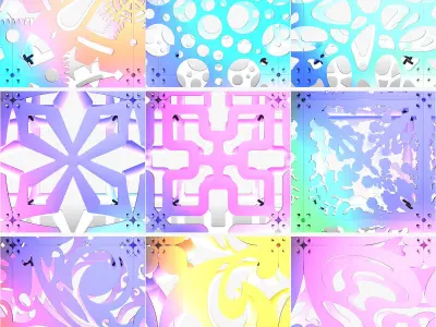 Stage Decor Collection 01 Modular 9 Pieces 3D model