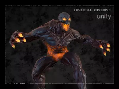 DemonGachi venom from movie unreal engine unity Low-poly 3D model
