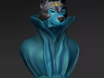 BAT-Dog-Fantasy-Bulldog-Cape 3D Modell Datei 3D print model