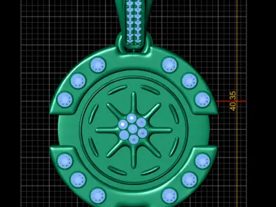 gear pendant  3D printable model      3D print model