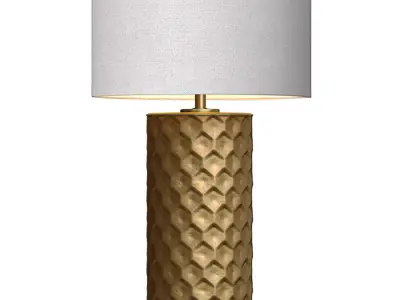 Gold Honeycomb Modern Nightstand Art Deco Table Lamp 3D model