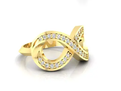 Ring M47 The luxury female ring with gems wedding 3D print model