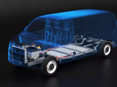 Electric Euro Van Chassis X-Ray 3D model