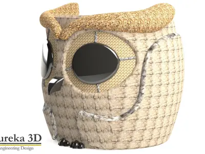 Owl flowerpot 4 3D print model