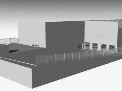 Realistic Industrial Warehouse Complex 3D model