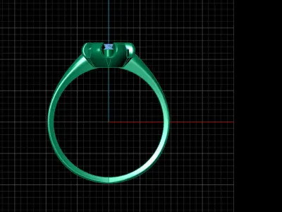 STL 3DM Print Ready Women Diamond Ring Lightweight Printable  3D print model 29