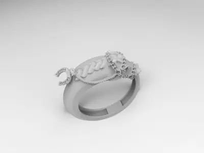 anillo caballo  3D print model