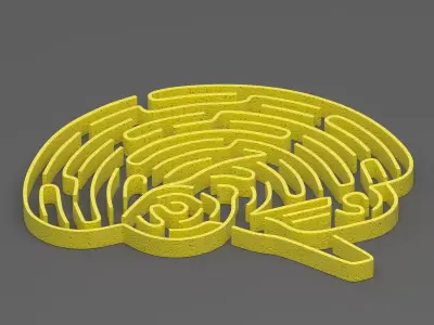 yellow brain maze 3D model