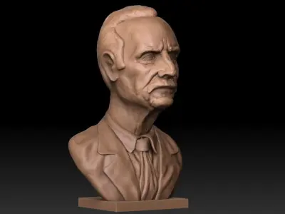 Bust of an Old Cowboy Free 3D print model
