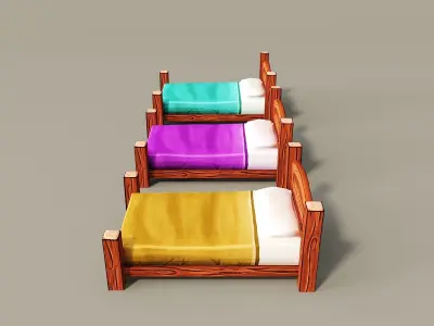 Cartoon bed 3D model