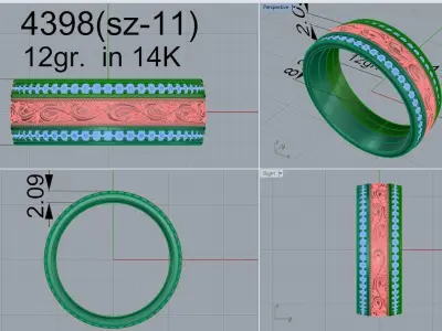 Engraving Band 4398 3D print model