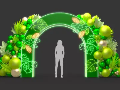 Balloon Entrance Arch 3D model