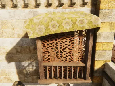 Wooden Balconies Collection Low-poly 3D model