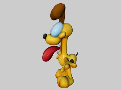 Odie model cartoon dog Low-poly 3D model