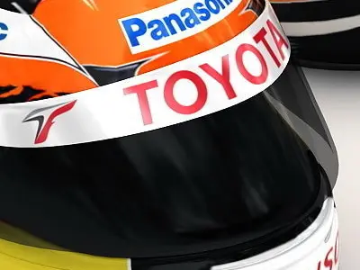 Helmet F1 2009 Timo Glock 3D model