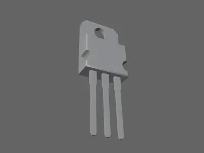 Transistor 7812 - Electronic parts Low-poly 3D model