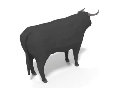 Low Poly Cartoon Bull Low-poly 3D model