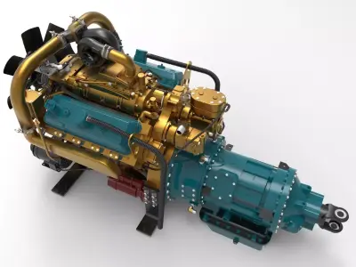 Marine diesel generator 3D model