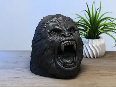 Gorilla scream head Ps5 controller stand 3D print model