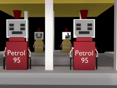 gas station 3D model