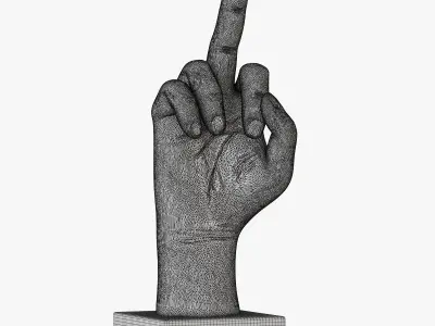 Figurine fuck gold hand 3D model