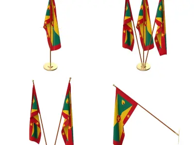 Grenada Flag Pack 3D model