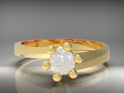 Classic Solitaire Ring  3D print model