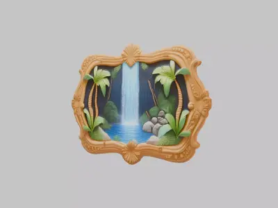 Wooden Carved Emblem Low-poly 3D model buy