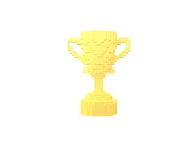 Voxel Trophy v1 001 Low-poly 3D model
