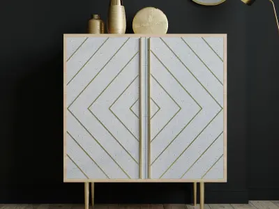 Sideboard with decor set  3D model