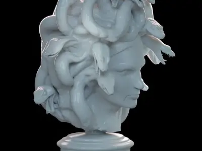 Medusa Bust Mythological Gorgon Head  3D print model