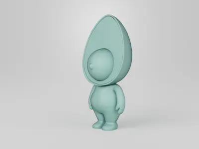 Avofriends 1 3D Print figurine with head 3D print model