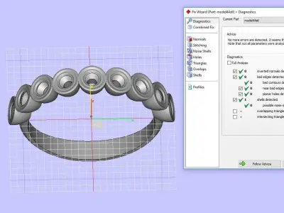 woman ring with gems 3D print model
