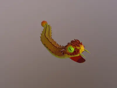 Low poly snake with animations Low-poly 3D model