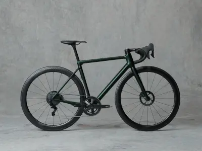 Green roadbike Low-poly 3D model