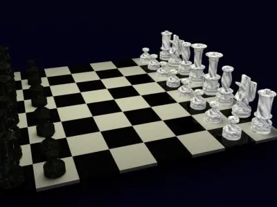 Chessboard chess set Free 3D model