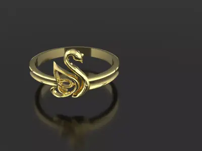 Free Swan Ring 3D Model   Sample from Premium Ring Collection Free 3D print model