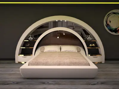 Bed And Decor for Luxury Bedroom 3D model