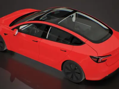 Tesla Model 3 Red - 2024 3D model