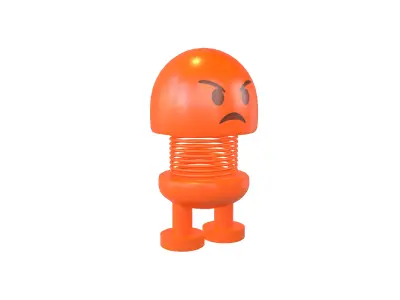 Car Spring Expression Decoration Toys Angry Face v1 002 Low-poly 3D model