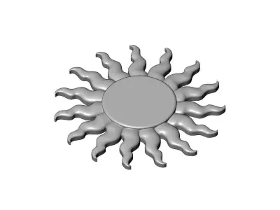 Sun onlay relief 3D print model