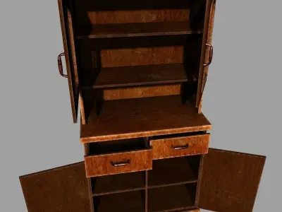 Old Cupboard Free low-poly 3D model
