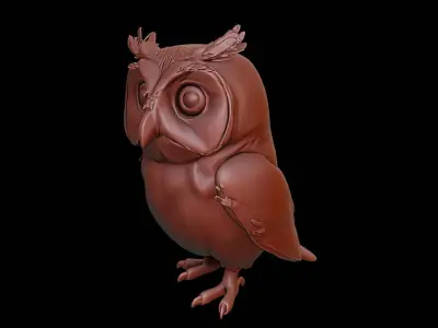 Owl Animal Sculpture 3D print model