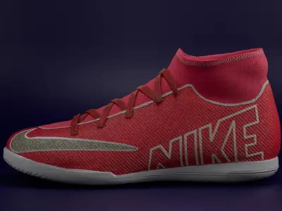 Shoes - Nike Mercurial black Low-poly 3D model red Low-poly 3D model